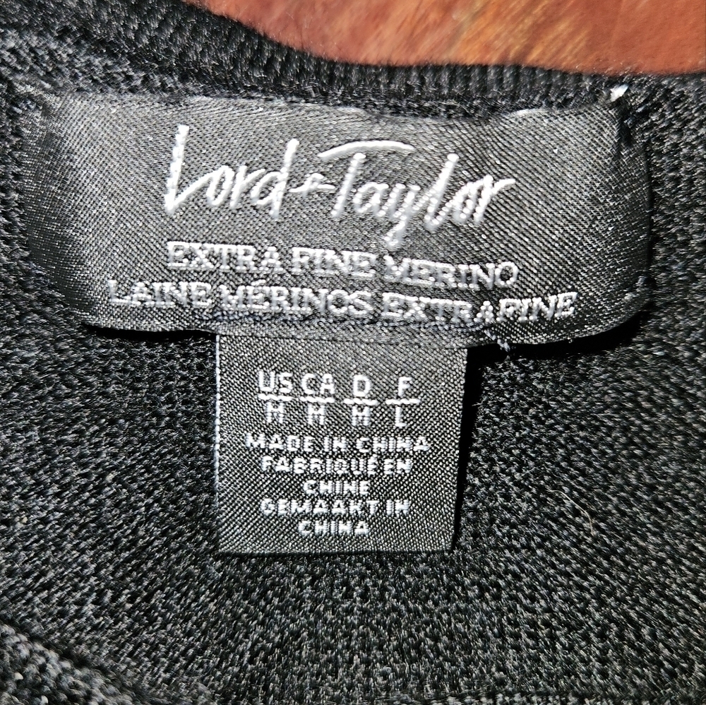 Lord & Taylor Extra Fine Merino Wool Sweater with ruffled hem​​​​​​ - Picture 2 of 2